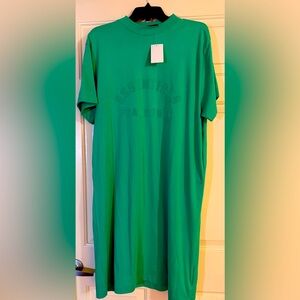 Fear of God Essentials Vibrant Green Short Sleeve Tee Dress